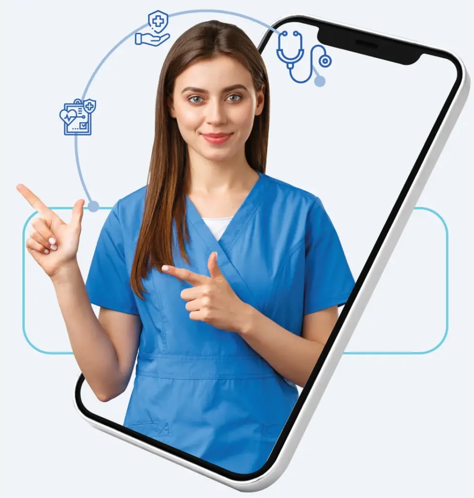 Doctora grupo médico prevención